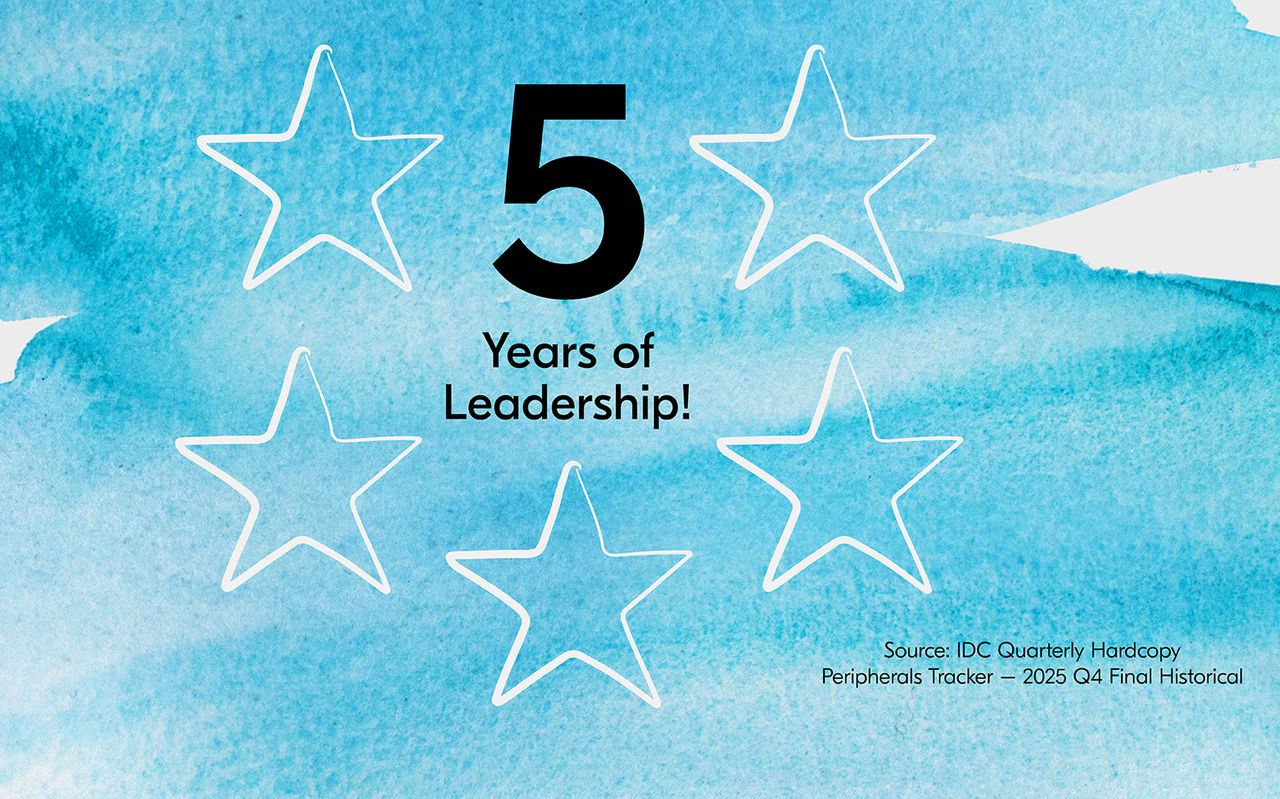 Kyocera's best inkjet printer, TASKalfa Pro 15000c, with badge reading "5 Years of Leadership in U.S. Cut-Sheet Production Inkjet"